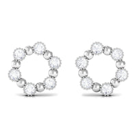 Real Diamond Circle Earrings with Screw Back