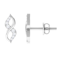 Natural Diamond Infinity Earrings with Screw Back