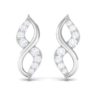 Natural Diamond Infinity Earrings with Screw Back