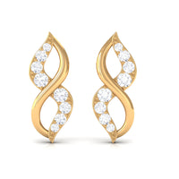 Natural Diamond Infinity Earrings with Screw Back