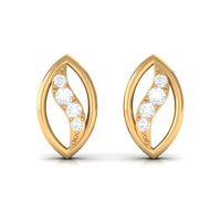 Round Cut Natural Diamond Petal Stud Earrings