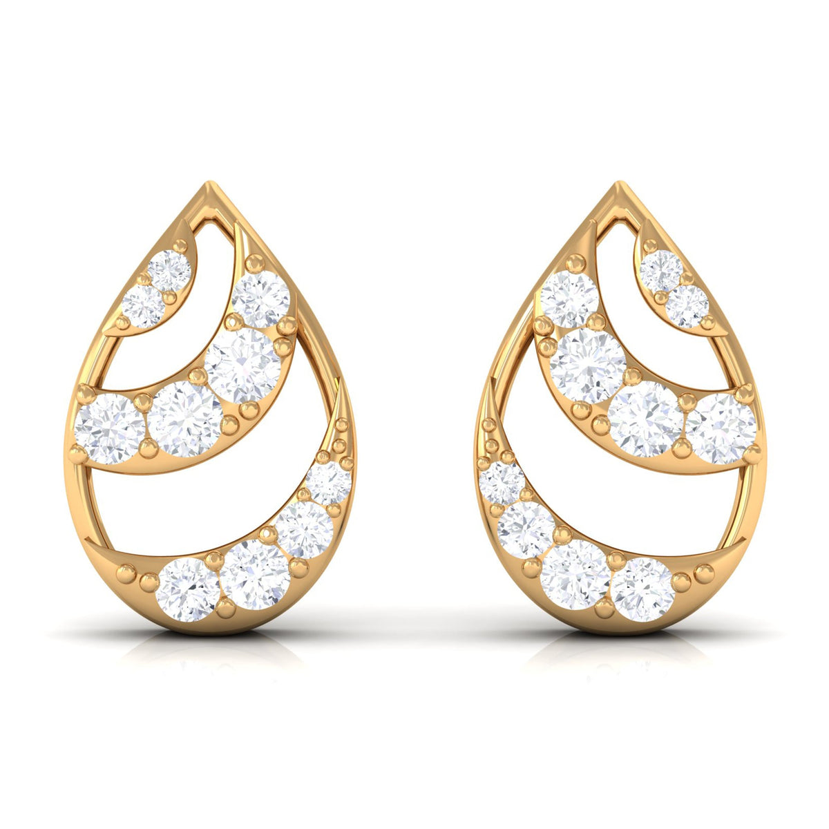 Natural Diamond Minimal Teardrop Stud Earrings