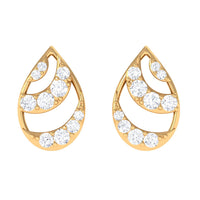 Natural Diamond Minimal Teardrop Stud Earrings