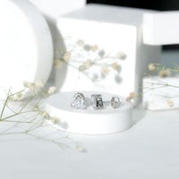 3 Carat Heart Shape Cubic Zirconia Solitaire Stud Earrings