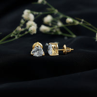 3 Carat Heart Shape Cubic Zirconia Solitaire Stud Earrings