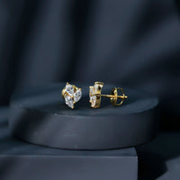 Nature Inspired Marquise Cut Zircon Leaf Stud Earrings
