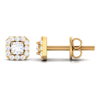 Cubic Zirconia Halo Stud Earrings
