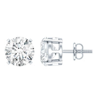 Certified 2.7 Carat Cubic Zirconia Stud Earrings with Screw Back