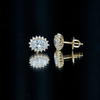 Certified 1.9 Carat Oval Cut Cubic Zirconia Studs