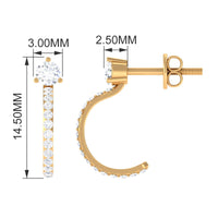 Cubic Zirconia Minimal Half Hoop Earrings