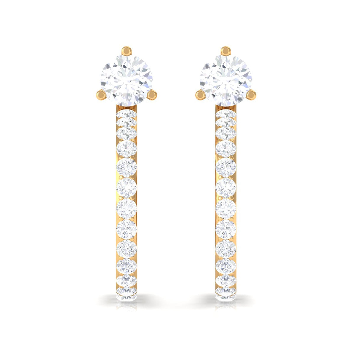 Cubic Zirconia Minimal Half Hoop Earrings