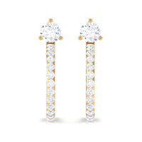 Cubic Zirconia Minimal Half Hoop Earrings