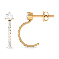 Cubic Zirconia Minimal Half Hoop Earrings