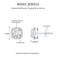 2.25 CT Round Cut Zircon Cocktail Halo Stud Earrings