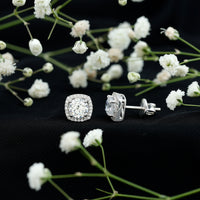 2.25 CT Round Cut Zircon Cocktail Halo Stud Earrings