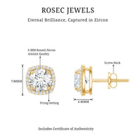 2.25 CT Round Cut Zircon Cocktail Halo Stud Earrings