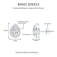 Certified 5X7 MM Cubic Zirconia Halo Stud Earrings