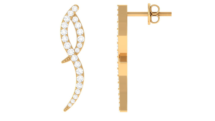 Rosec Jewels minimal diamond stud earrings with certificate, featuring small, elegant diamond studs on a simple setting.