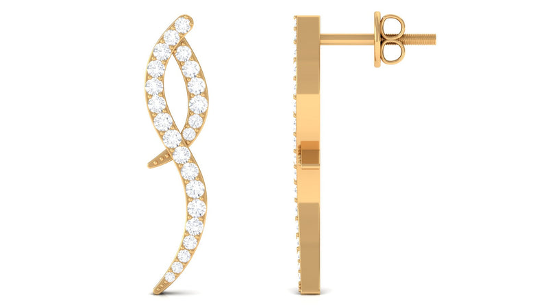 Rosec Jewels minimal diamond stud earrings with certificate, featuring elegant design and sparkling diamonds.