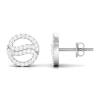 Classic Moissanite Round Stud Earrings in Gold
