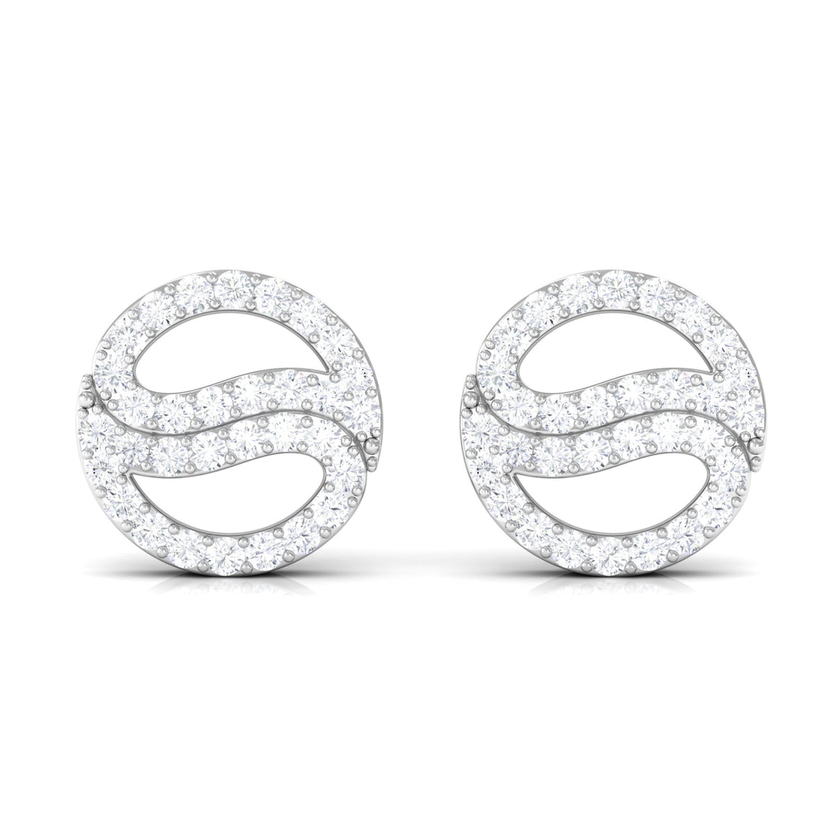 Classic Moissanite Round Stud Earrings in Gold