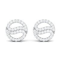 Classic Moissanite Round Stud Earrings in Gold