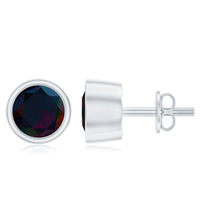 Natural October Birthstone Black Opal Earrings with Screw Back