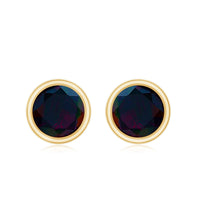 Natural October Birthstone Black Opal Earrings with Screw Back