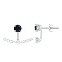 Classic Jacket Earrings with Black Opal and Diamond