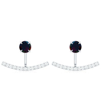 Classic Jacket Earrings with Black Opal and Diamond