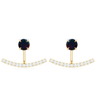 Classic Jacket Earrings with Black Opal and Diamond