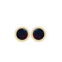 Natural Black Opal October Birthstone Earrings with Screw Back