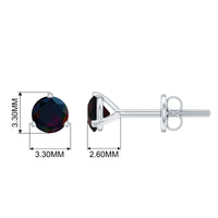 Solitaire Real Black Opal Martini Stud Earrings