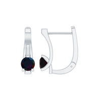 0.9 Carat Round Cut Black Opal J Hoop Earrings for Women