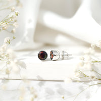 Bezel Set 1.6 Carat Black Opal Stud Earrings with Certificate