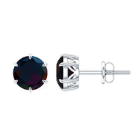 6 MM Claw Set Black Opal Solitaire Stud earrings