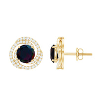 1.6 Carat Black Opal Swirl Stud Earrings with Certificate
