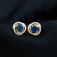 1.6 Carat Black Opal Swirl Stud Earrings with Certificate
