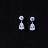Classic Zircon Bridal Drop Earrings