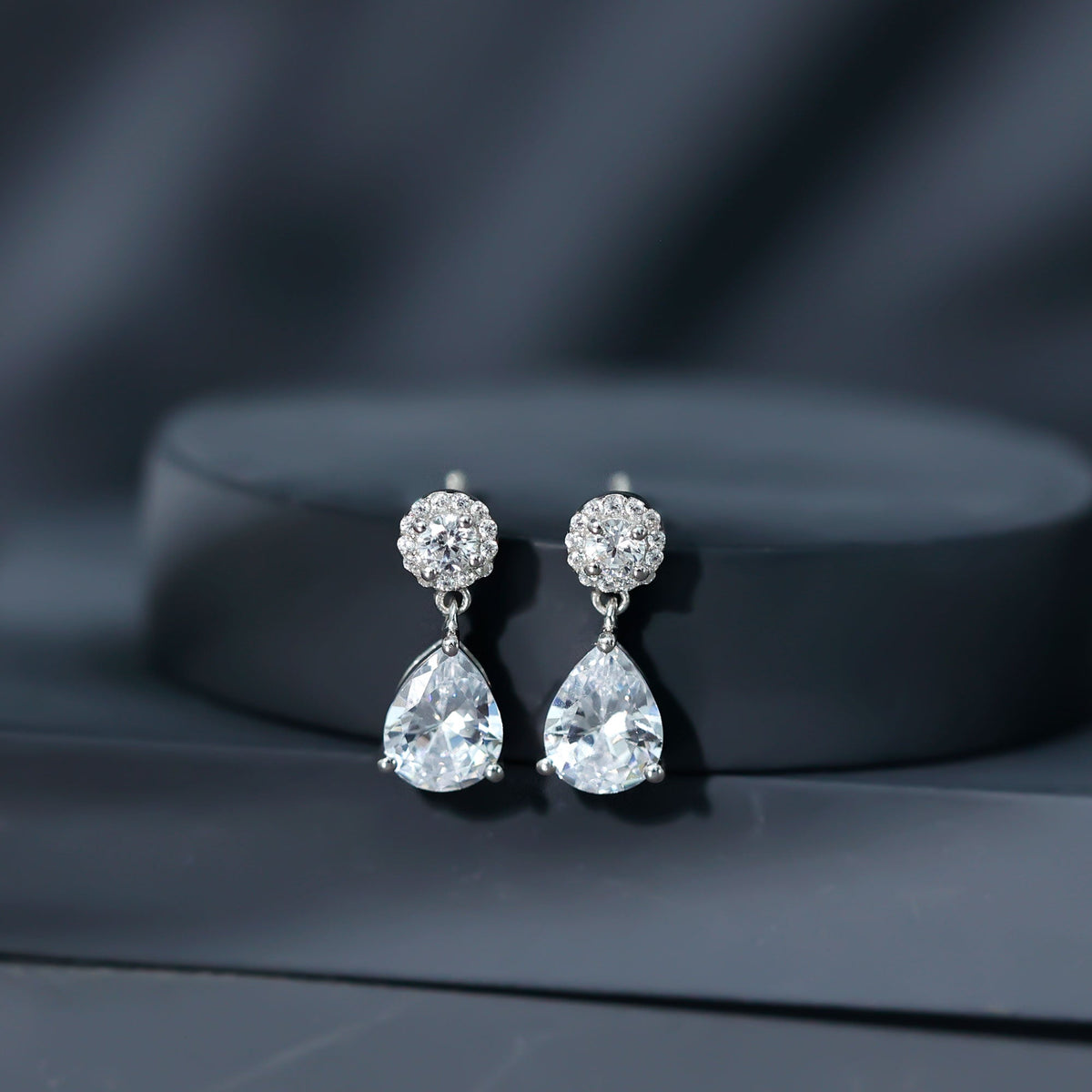 Classic Zircon Bridal Drop Earrings