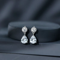 Certified 7X9 MM Zirconia Pear Drop Earrings for Wedding