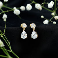 Classic Zircon Bridal Drop Earrings