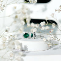 1.6 Carat Lab Grown Emerald Stud Earrings with Certificate