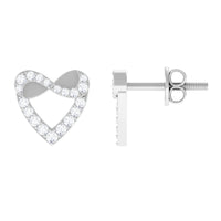 1/4 CT Round Diamond Infinity Heart Stud Earrings