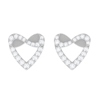 1/4 CT Round Diamond Infinity Heart Stud Earrings