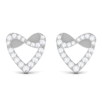 1/4 CT Round Diamond Infinity Heart Stud Earrings