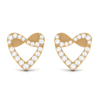 1/4 CT Round Diamond Infinity Heart Stud Earrings