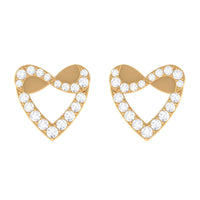 1/4 CT Round Diamond Infinity Heart Stud Earrings