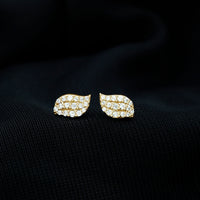 Nature Inspired Diamond Leaf Stud Earrings