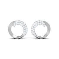 Certified Natural Diamond Circle Earrings with Screw Back